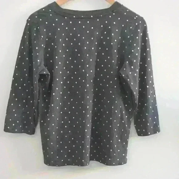 SIMONS | Contemporaine  Dark Grey Polka Dot 3/4 Length Sleeved Top - Picture 4 of 4